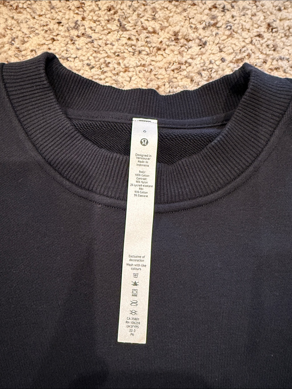 Lululemon Cotton French Terry + Swift Tshirt - Black - Picture 5 of 5